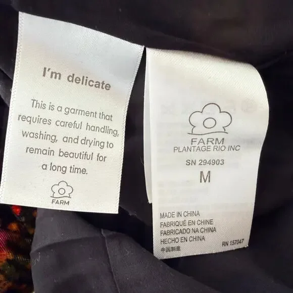 FARM Rio Crazy Mix Velvet Dress Size Medium V-Neck Long Sleeve Party Night Out - Picture 9 of 11